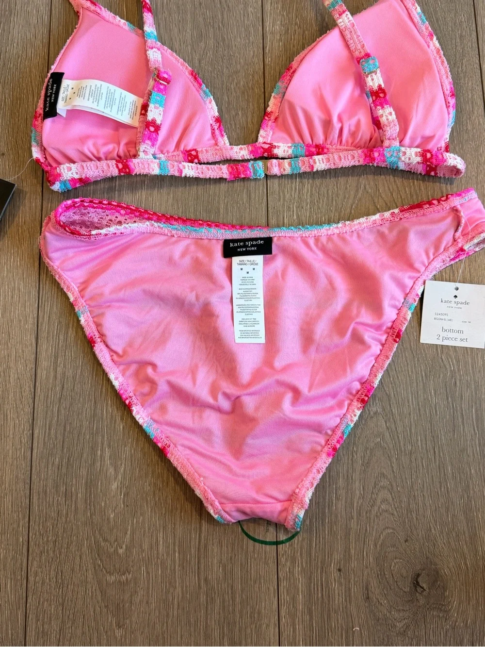 kate spade Pink Multicolor Crochet Stripe Bikini